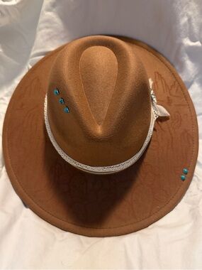 Wide Brim Hand-painted Fedora